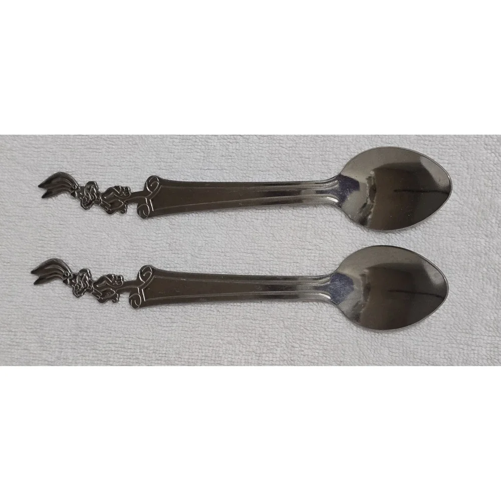 Vintage Nestle Quik Bunny Quiky Spoons Lot of 2 Imperial Korea Stainless 7.5